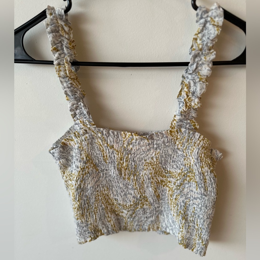 Smocked Crop Tank Top - ruffled - Y2K inspired